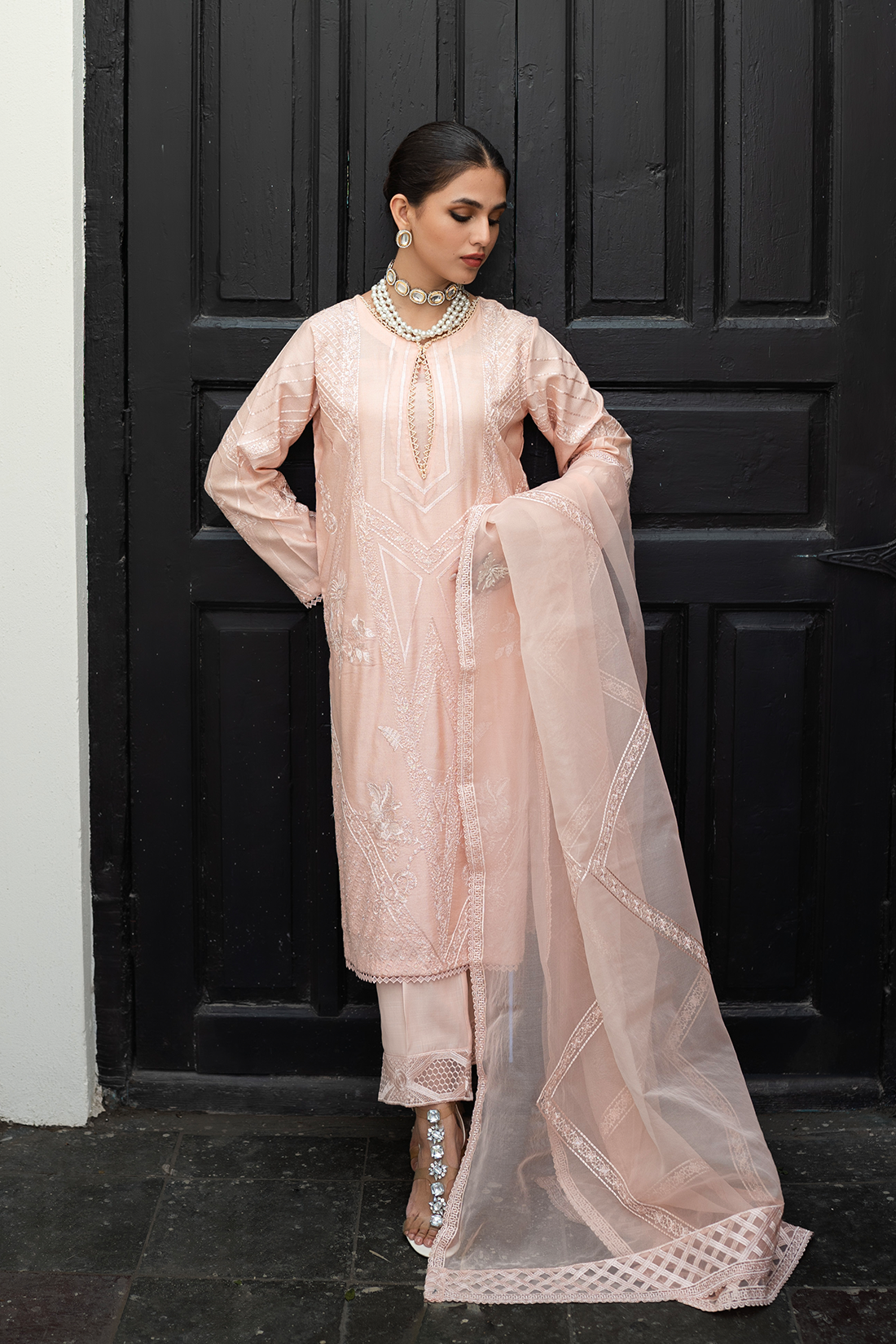 chikankari work dress