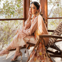 plain suit with printed dupatta